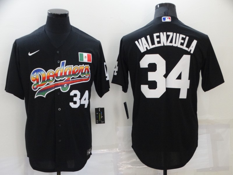 Men's Los Angeles Dodgers #34 Toro Valenzuela Black Stitched Baseball Jersey Men's Los Angeles Dodgers #34 Toro Valenzuela Black Stitched Baseball Jersey